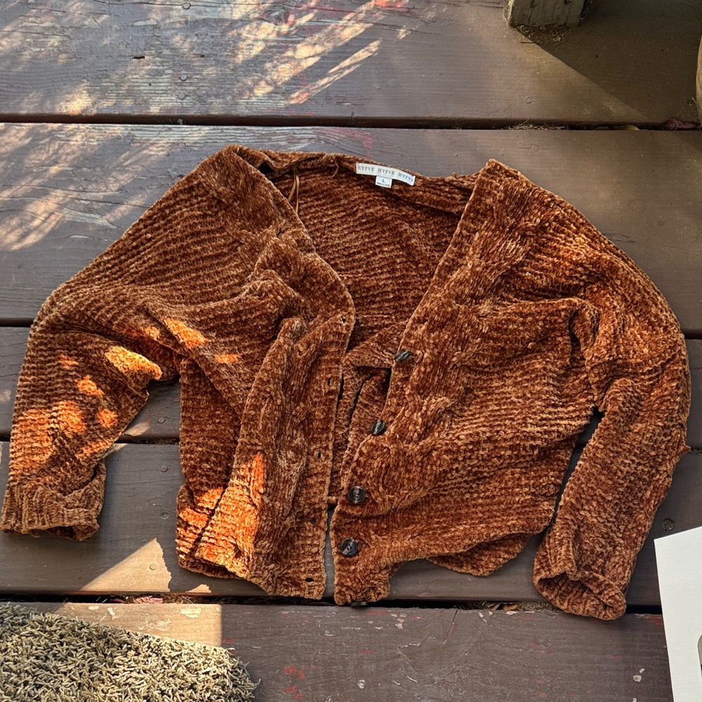 HYFVE Brown Button-Up Sweater